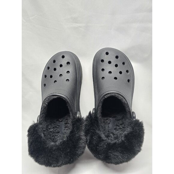 Crocs Stomp Lined Clog Women's Size 9 Black Fuzzy Slip-On Chunky Comfort Shoes - Picture 15 of 15